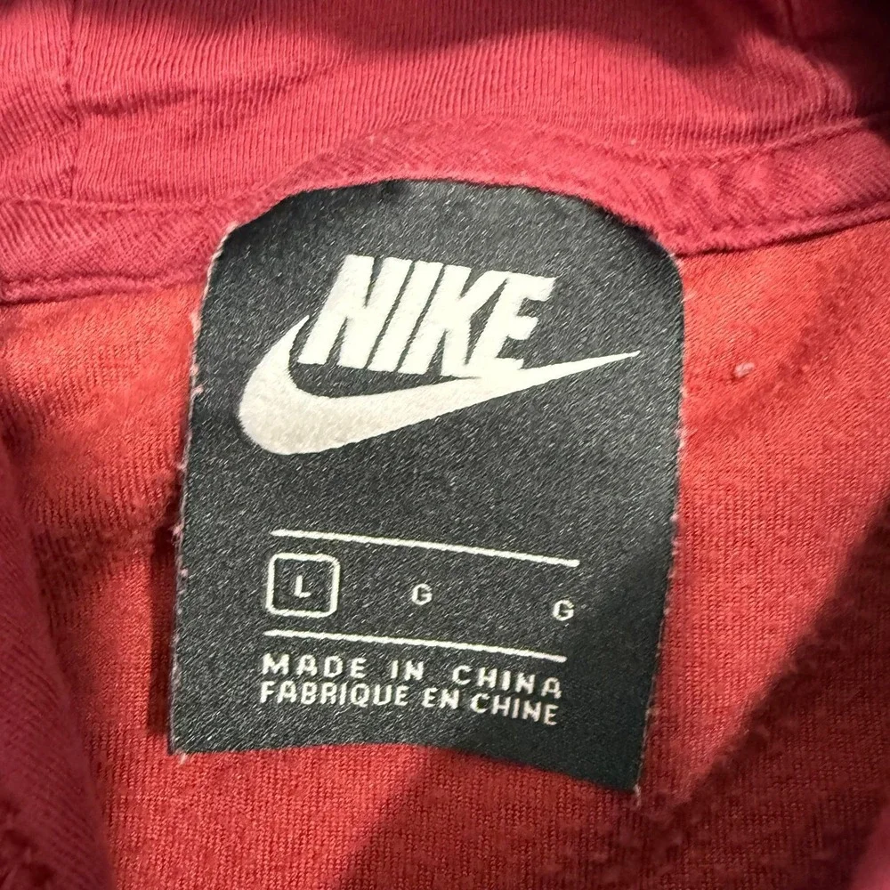 Nike Heritage Velour Hoodie burgundy red cropped women's‎ large